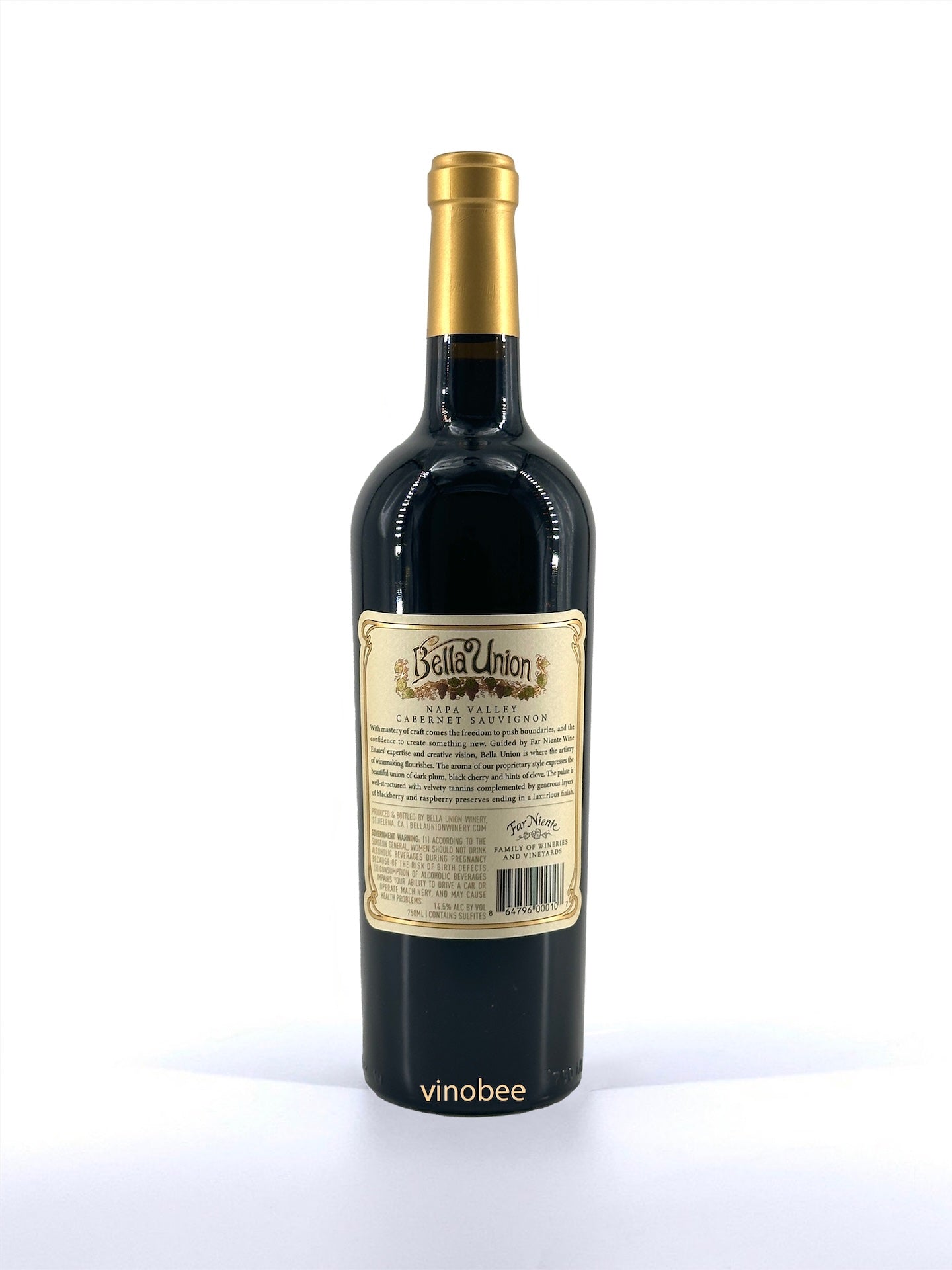 Back View of Bella Union by Far Niente Cabernet Sauvignon 2022 750ML