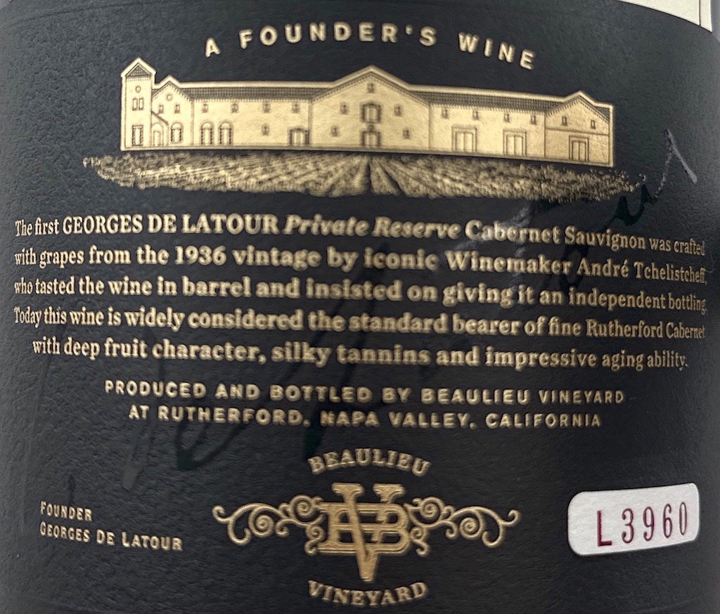 Beaulieu Vineyard (BV) Georges De Latour Private Reserve Cabernet Sauvignon