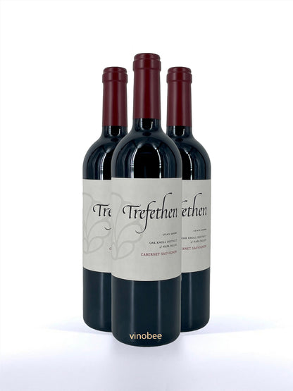 Three bottles of Tiefethen wine on a white background