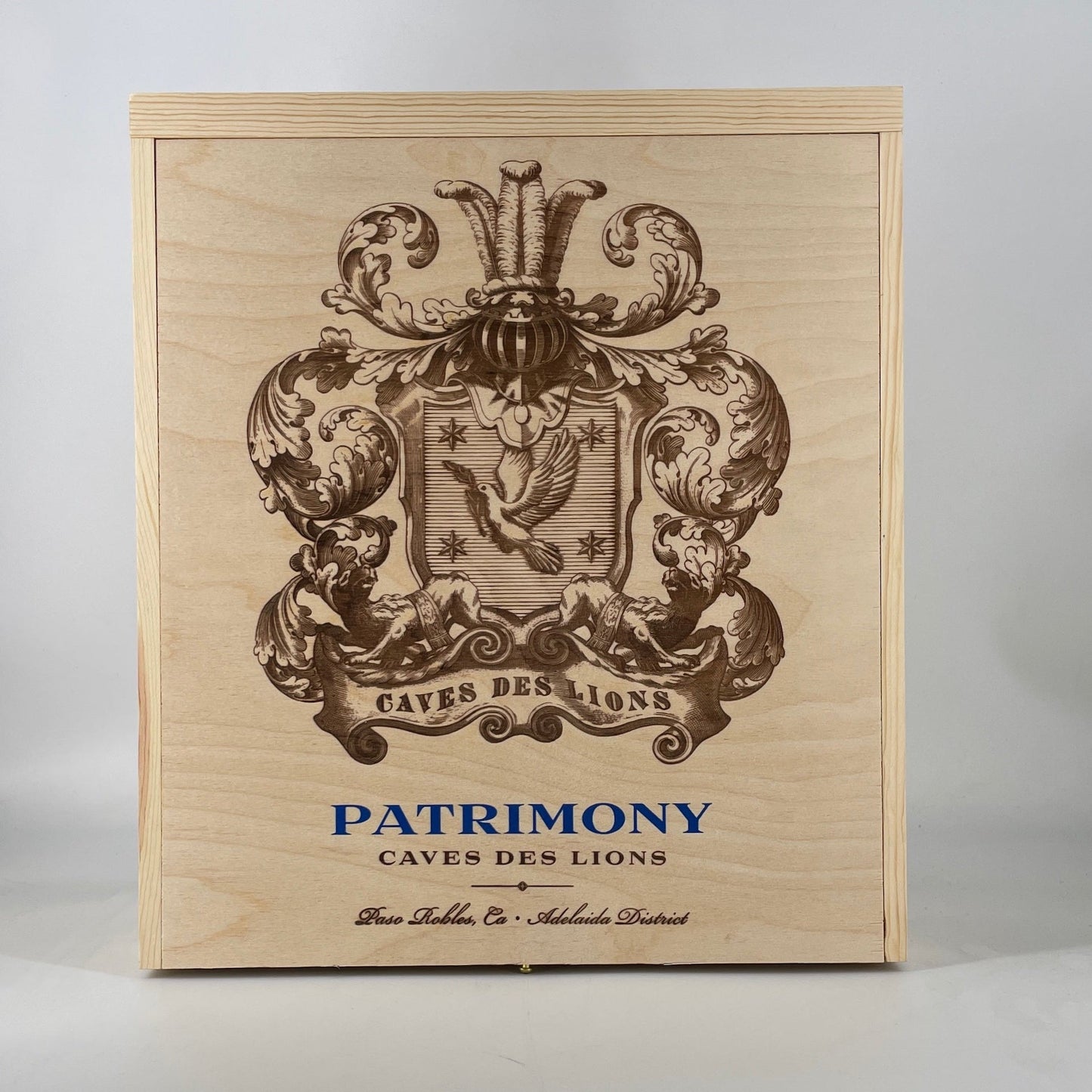 Wooden Box of 3 Bottles of DAOU Patrimony Cave Des Lions Adelaida District Paso Robles Red Blend 2019 750ML