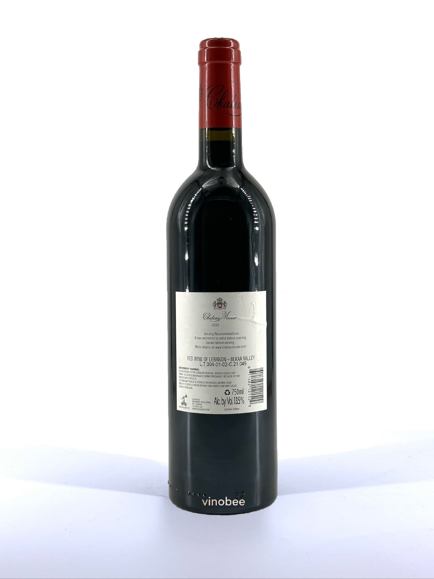 6 Bottles Château Musar Rouge (Gaston Hochar) 2014 750ML