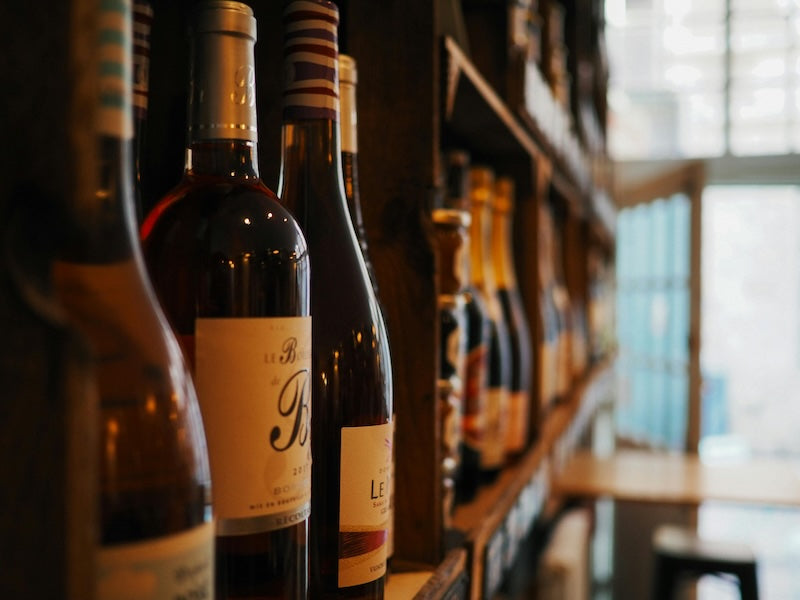 Shelf with Wine Bottles