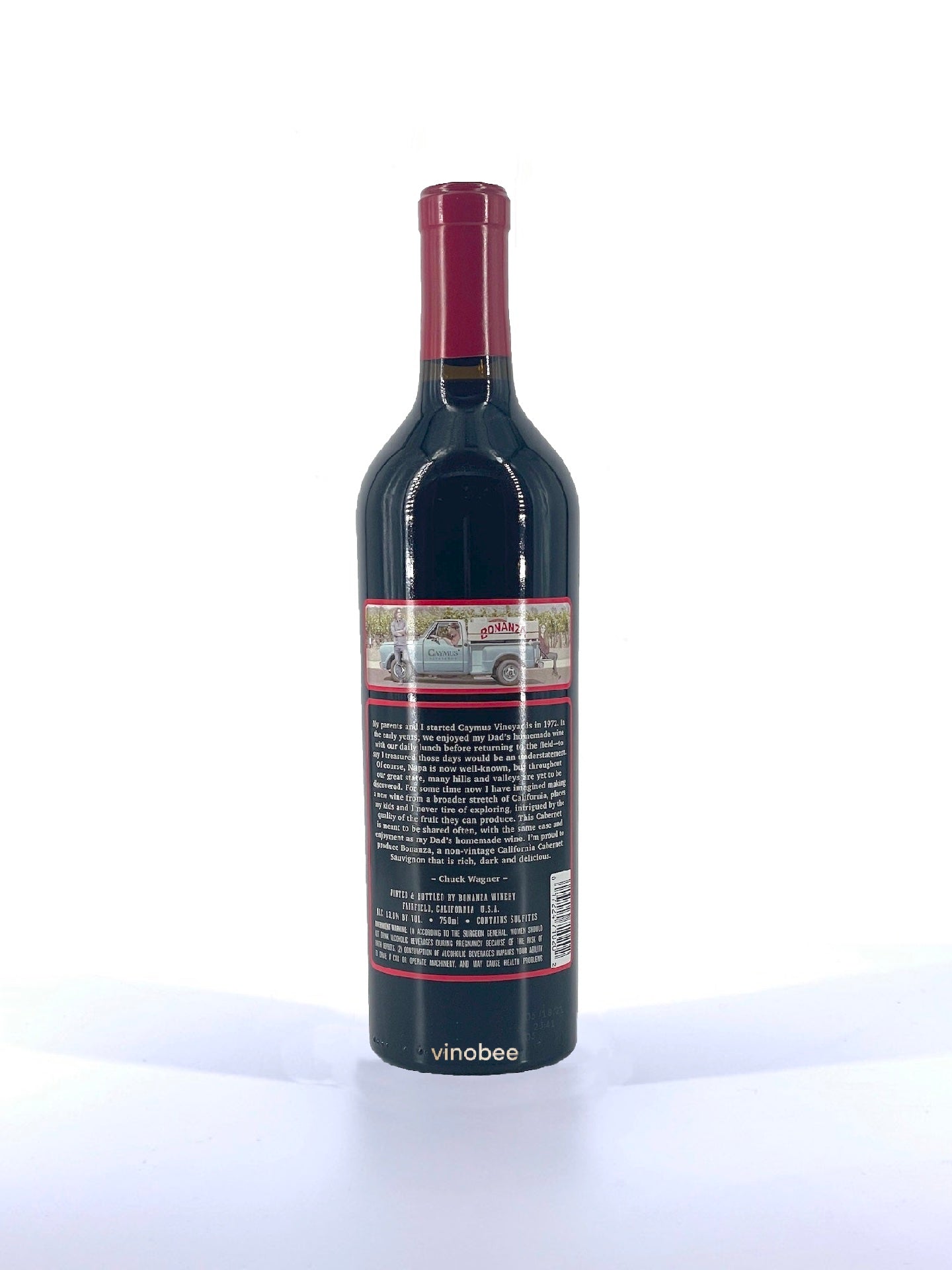 Back View of Bonanza Cabernet Sauvignon Lot 4 N.V. 750ML