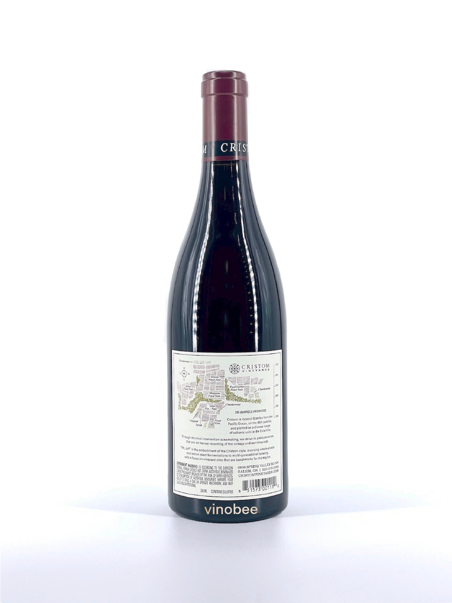6 Bottles Cristom Mt. Jefferson Cuveé Pinot Noir 2021 750ML
